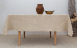 Linen and hemp square beige tablecloth